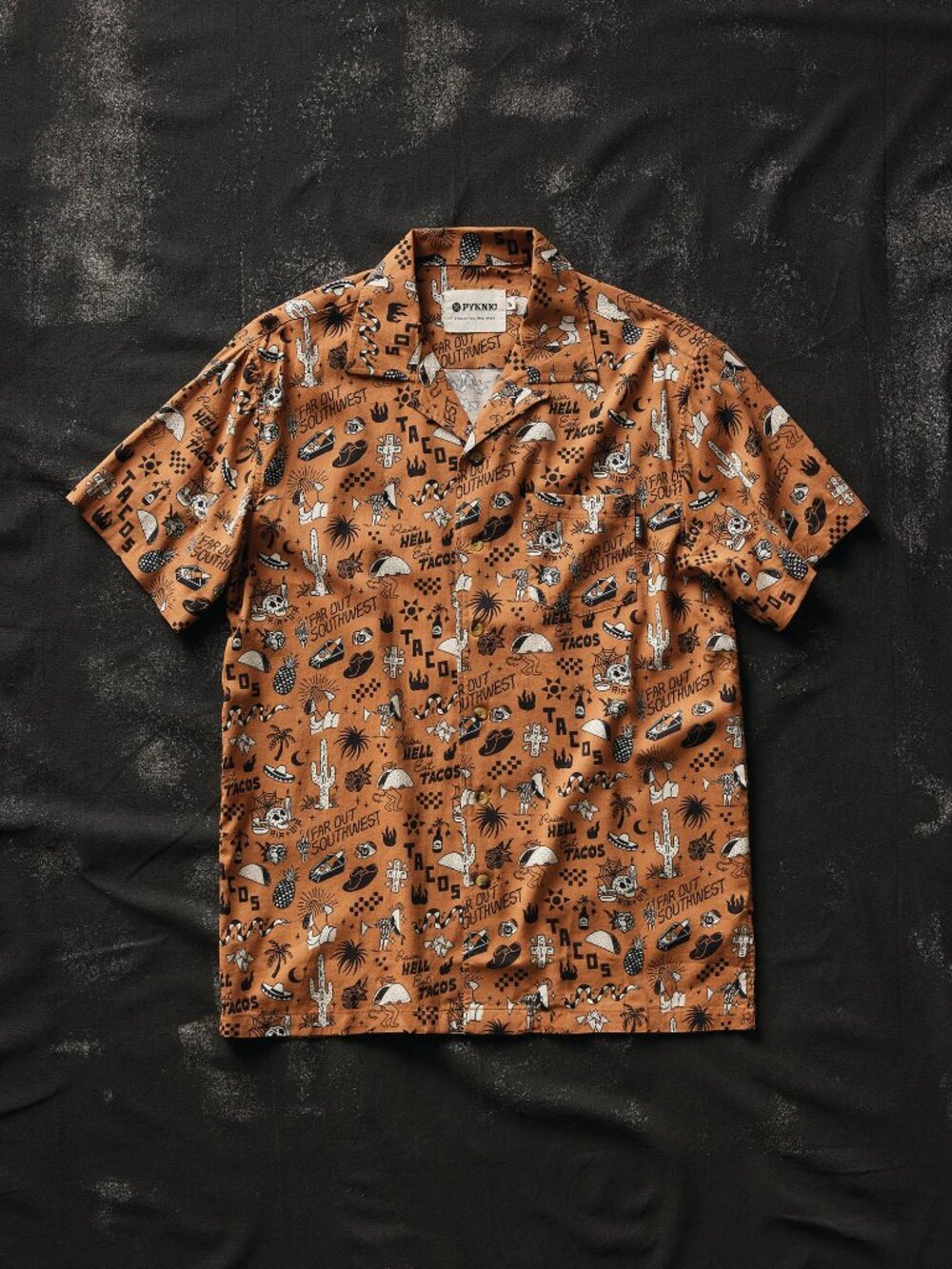 Raise Hell Eat Tacos Men Casual Button-Up Shirt